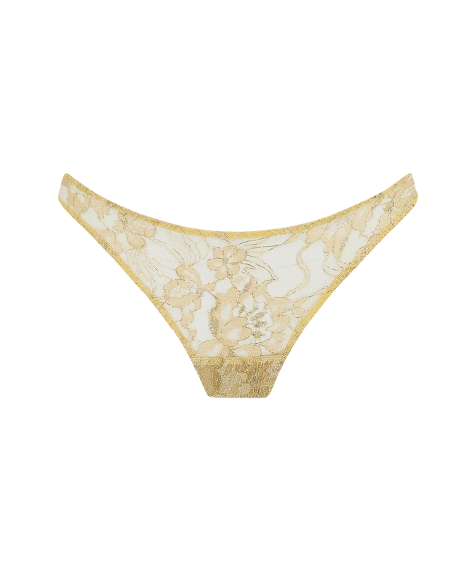 Coco de Mer Fiorella Thong Gold - Pleasurements