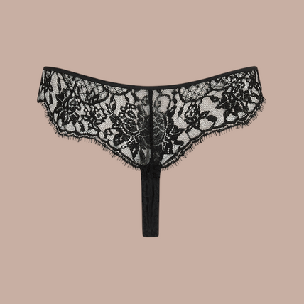 Coco de Mer Hera Thong in Black - Pleasurements