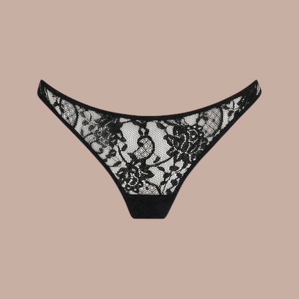Coco de Mer Hera Thong in Black - Pleasurements
