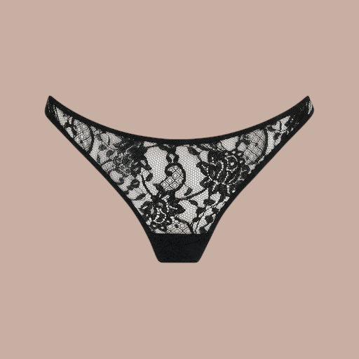 Coco de Mer Hera Thong in Black - Pleasurements
