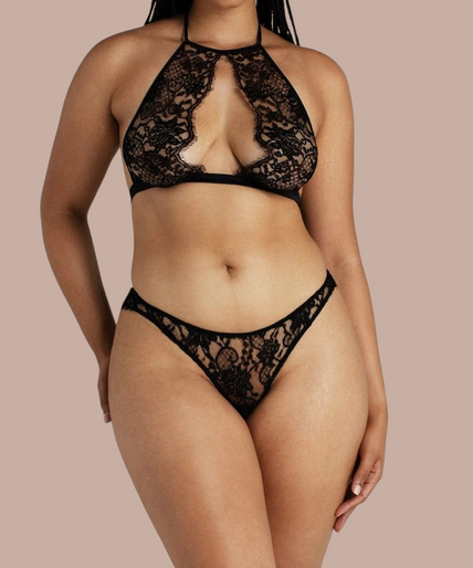 Coco de Mer Hera Thong in Black - Pleasurements
