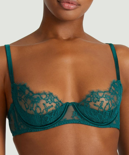 Coco de Mer Nilima Balcony Bra in Teal - Pleasurements