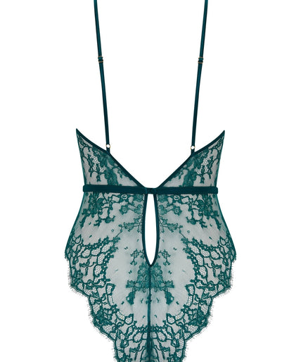 Coco de Mer Nilima Bodysuit in Teal - Pleasurements