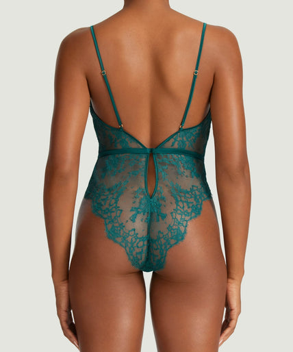 Coco de Mer Nilima Bodysuit in Teal - Pleasurements