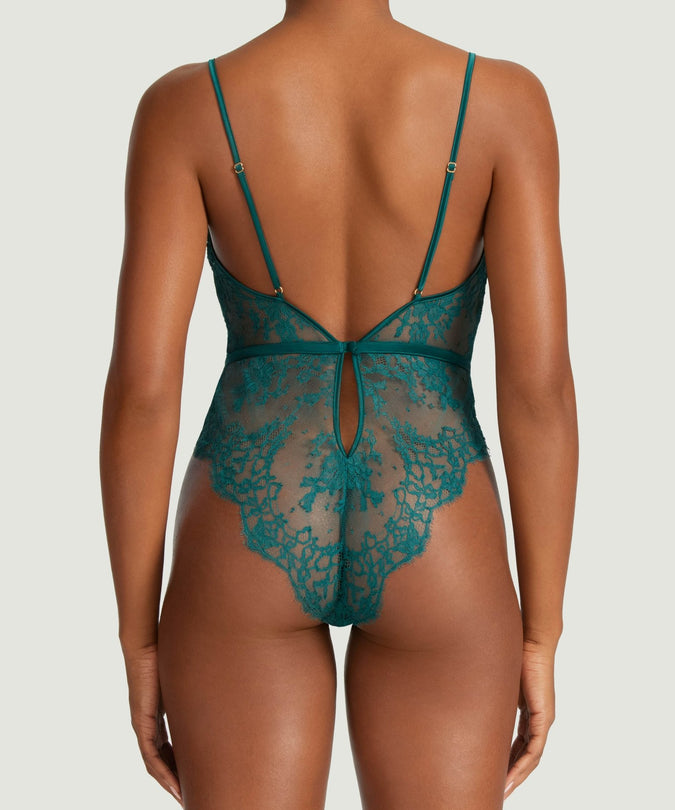 Coco de Mer Nilima Bodysuit in Teal - Pleasurements