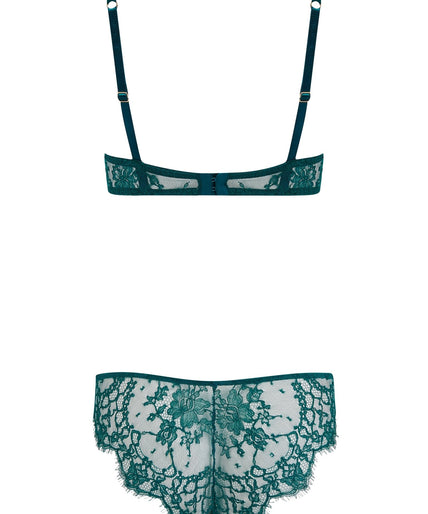Coco de Mer Nilima Brazilian Knicker in Teal - Pleasurements