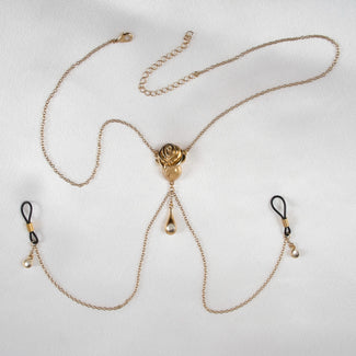 Breast Necklace Love Rose Design Goud