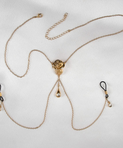 Sylvie Monthulé Breast Necklace Love Rose Design Gold