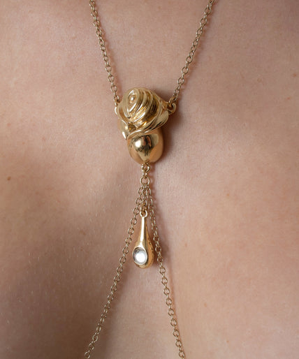 Sylvie Monthulé Breast Necklace Love Rose Design Gold