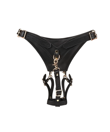Liebe Seele Dark Secret Leather Forced Orgasm Harness Strap – Black