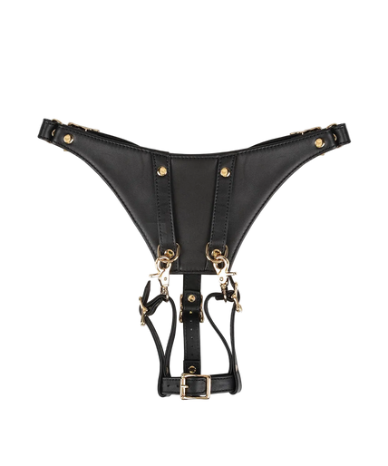 Liebe Seele Dark Secret Leather Forced Orgasm Harness Strap – Black