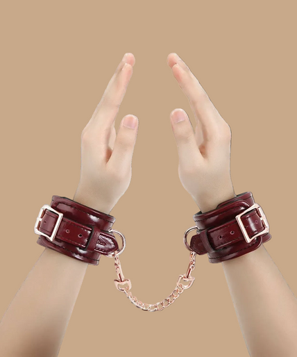 Liebe Seele Leather Wrist Cuffs – Wine Red
