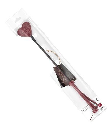 Liebe Seele Leather Riding Crop with Heart Tip – Wine Red