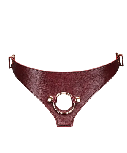 Liebe Seele Wijnrood Deluxe Leren Strap-On harnas