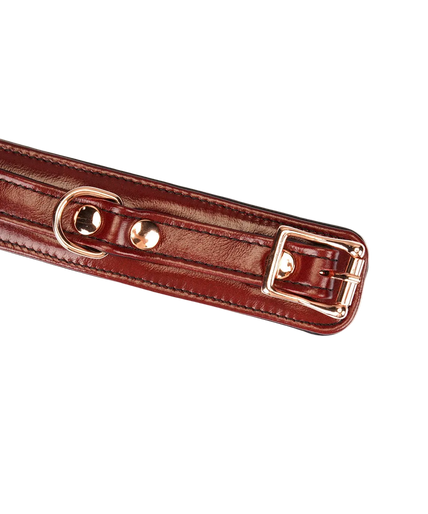 Liebe Seele Narrow Leather Wrist Cuffs – Wine Red