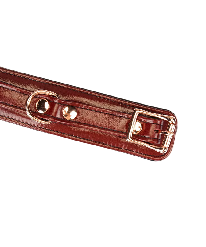 Liebe Seele Narrow Leather Wrist Cuffs – Wine Red