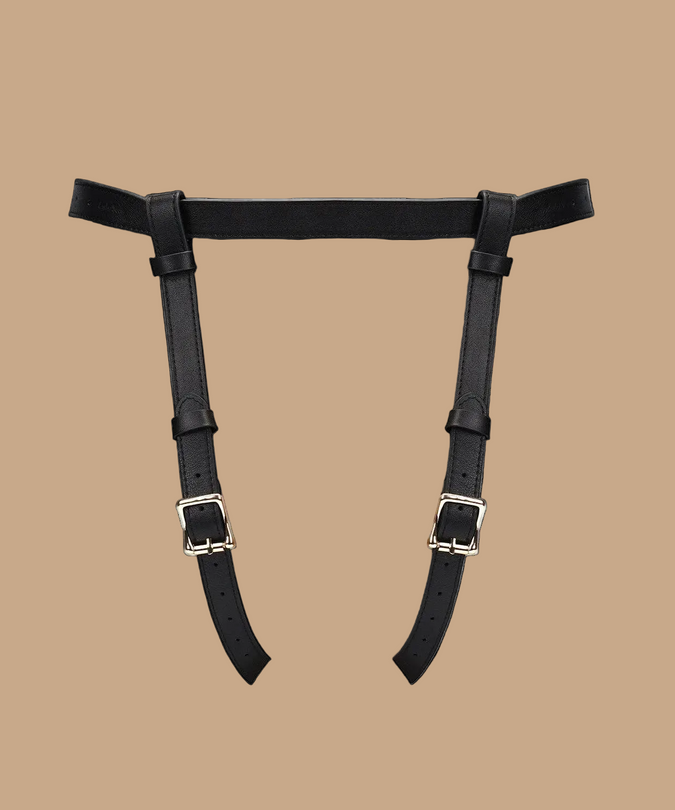 Liebe Seele Dark Secret Deluxe Leather Strap-On Harness – Black