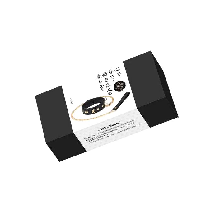 Liebe Seele Dark Secret Leren Halsband met Riem – Zwart