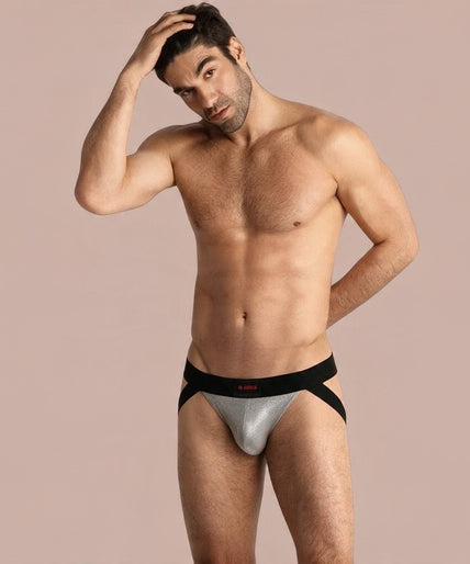 Burn – 001 Jock Glanzend Beige / Zwart S