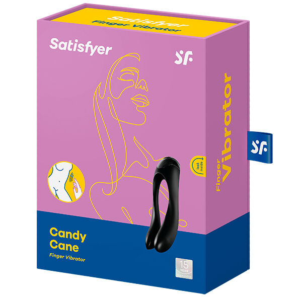 SATISFYER - CANDY CANE FINGERVIBRATOR ZWART