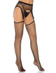 Leg Avenue – Industrial Net Stockings with O Ring Attached Garter Belt One Size