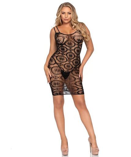LEG AVENUE - DAISY CROCHET MINI DRESS ONE SIZE