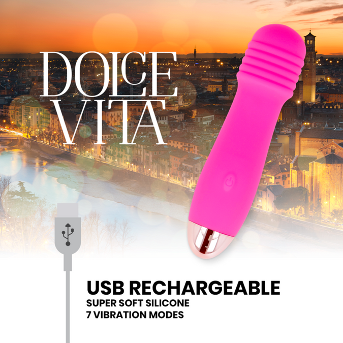 Pleasurements – Dolce Vita – Oplaadbare Vibrator Drie Roze 7 Snelheden