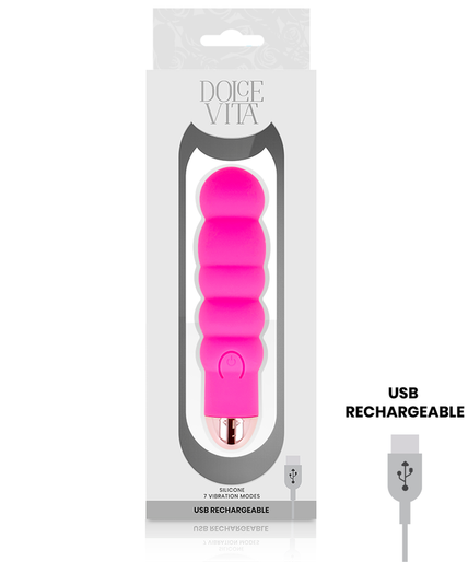 Pleasurements – Dolce Vita – Oplaadbare Vibrator Six Roze 7 Snelheden