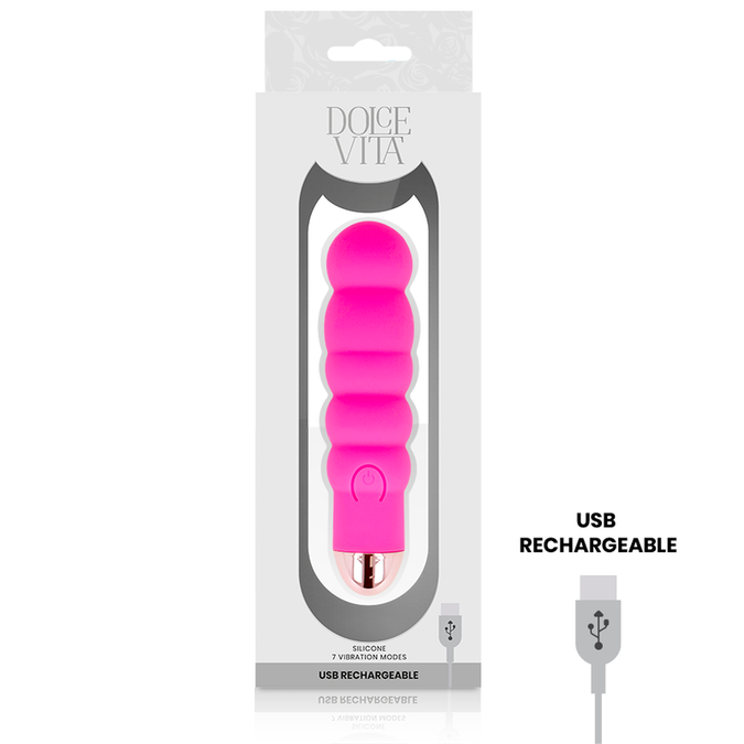 Dolce Vita – Rechargeable Vibrator Six Pink 7 Speed