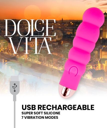 Pleasurements – Dolce Vita – Oplaadbare Vibrator Six Roze 7 Snelheden