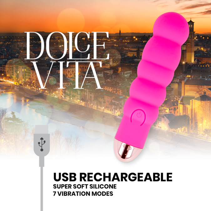 Dolce Vita – Rechargeable Vibrator Six Pink 7 Speed