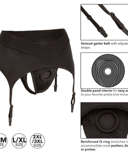 CALEXOTICS - BOUNDLESS THONG WITH GARTER S/M