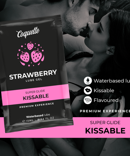 COQUETTE CHIC DESIRE - STRAWBERRY WATER BASED KISSABLE LUBRICANT POCKET 10 ML