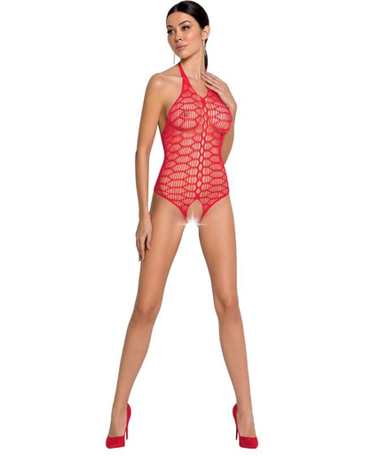 PASSION - VROUW BS087 RODE BODYSTOCKING ÉÉN MAAT