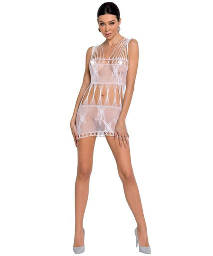 PASSION - DAMES BODYSTOCKING BS090 WIT ONE SIZE