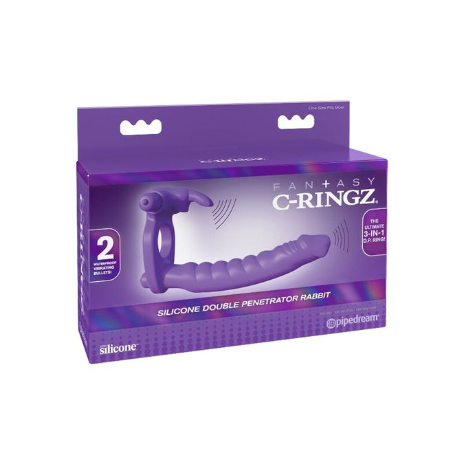 FANTASY C-RINGZ - SILICONE DUBBELE VIBRATOR KONIJN