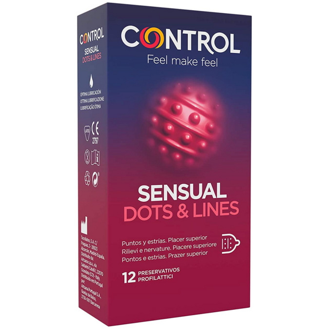 CONTROL - SENSUAL DOTS & LINES PUNTEN EN STRIEMEN 12 STUKS