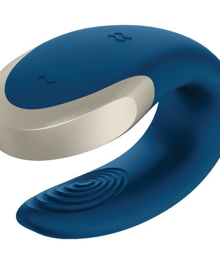 SATISFYER - DOUBLE LOVE LUXURY PARTNER VIBRATOR BLUE