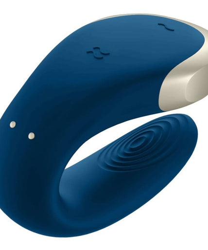 SATISFYER - DOUBLE LOVE LUXURY PARTNER VIBRATOR BLUE
