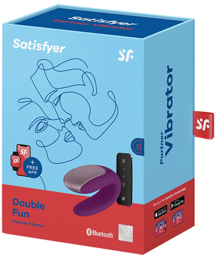 SATISFYER - DOUBLE FUN PARTNER VIBRATOR PURPLE