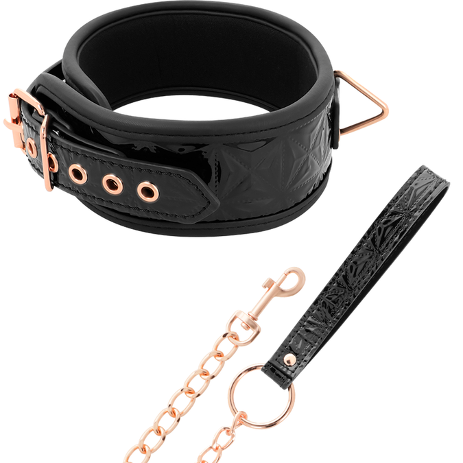 Begme – Black Edition Basic Vegan Leren Halsband met Neopreen Voering