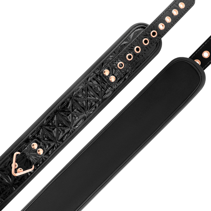 Begme – Black Edition Basic Vegan Leren Halsband met Neopreen Voering