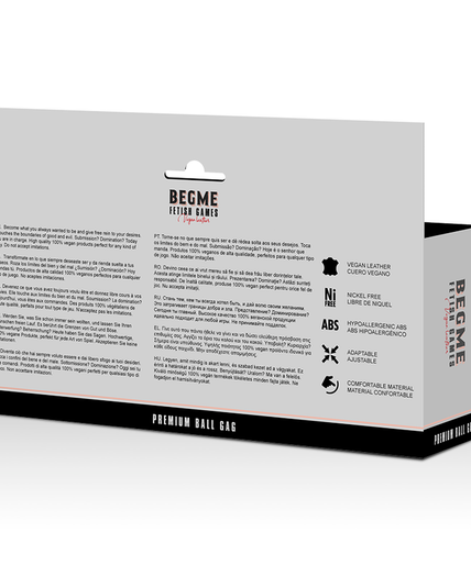 BEGME - BLACK EDITION BALL GAG VEGAN LEATHER