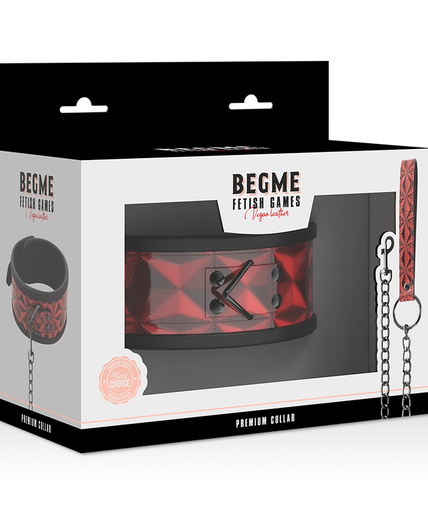 Begme – Red Edition Core Vegan Leather Collar with Neoprene Lining