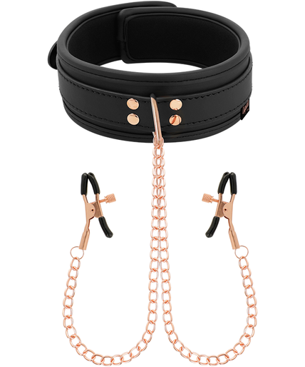 COQUETTE CHIC DESIRE - FANTASY NIPPLE CLAMP NECKLACE WITH NEOPRENE LINING
