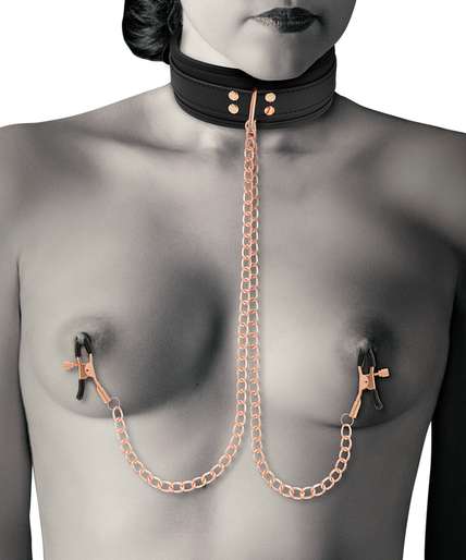 COQUETTE CHIC DESIRE - FANTASY NIPPLE CLAMP NECKLACE WITH NEOPRENE LINING