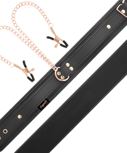 COQUETTE CHIC DESIRE - FANTASY NIPPLE CLAMP NECKLACE WITH NEOPRENE LINING