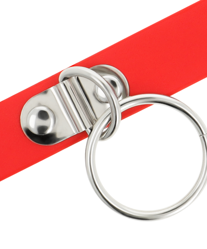 COQUETTE CHIC DESIRE - RED VEGAN LEATHER NECKLACE WOMAN FETISH ACCESSORY