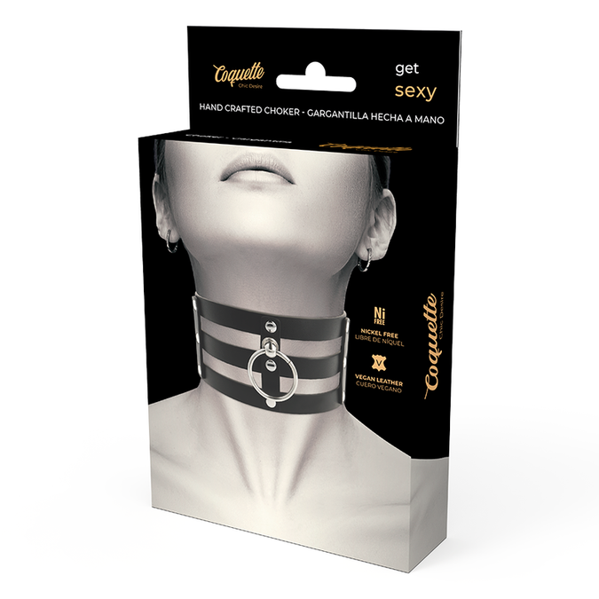 COQUETTE CHIC DESIRE - FETISH STIJL VEGAN LEREN CHOKER