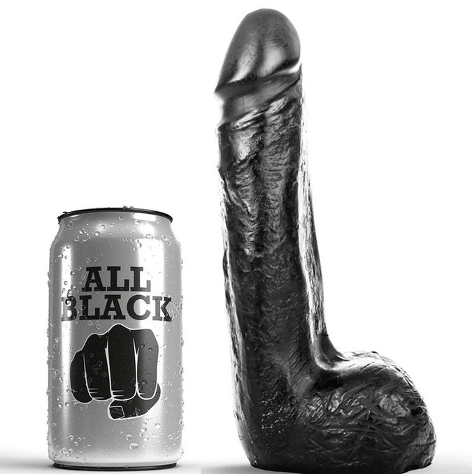 All Black – Soft Realistic Dildo Black 20 cm